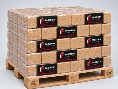 Hartholzbriketts Buche/Eiche – Hardcubes 480 kg Halbpalette (48 × 10 kg)