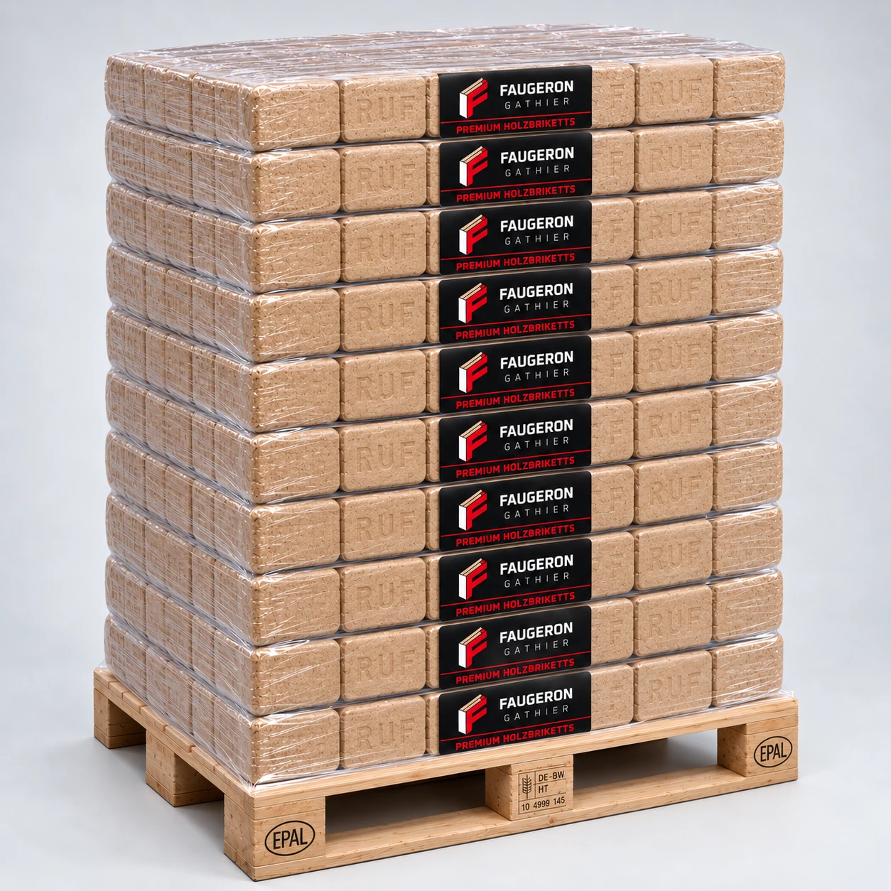 Hartholzbriketts Buche/Eiche – Hardcubes 960 kg Palette (96 × 10 kg)
