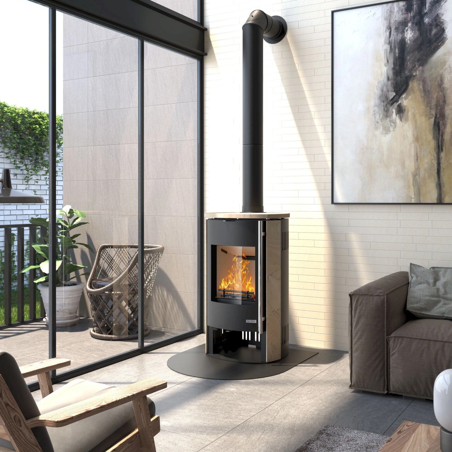 Accente Nyborg 4.0 AL STS Kaminofen Sandstein 7 kW – Image 2