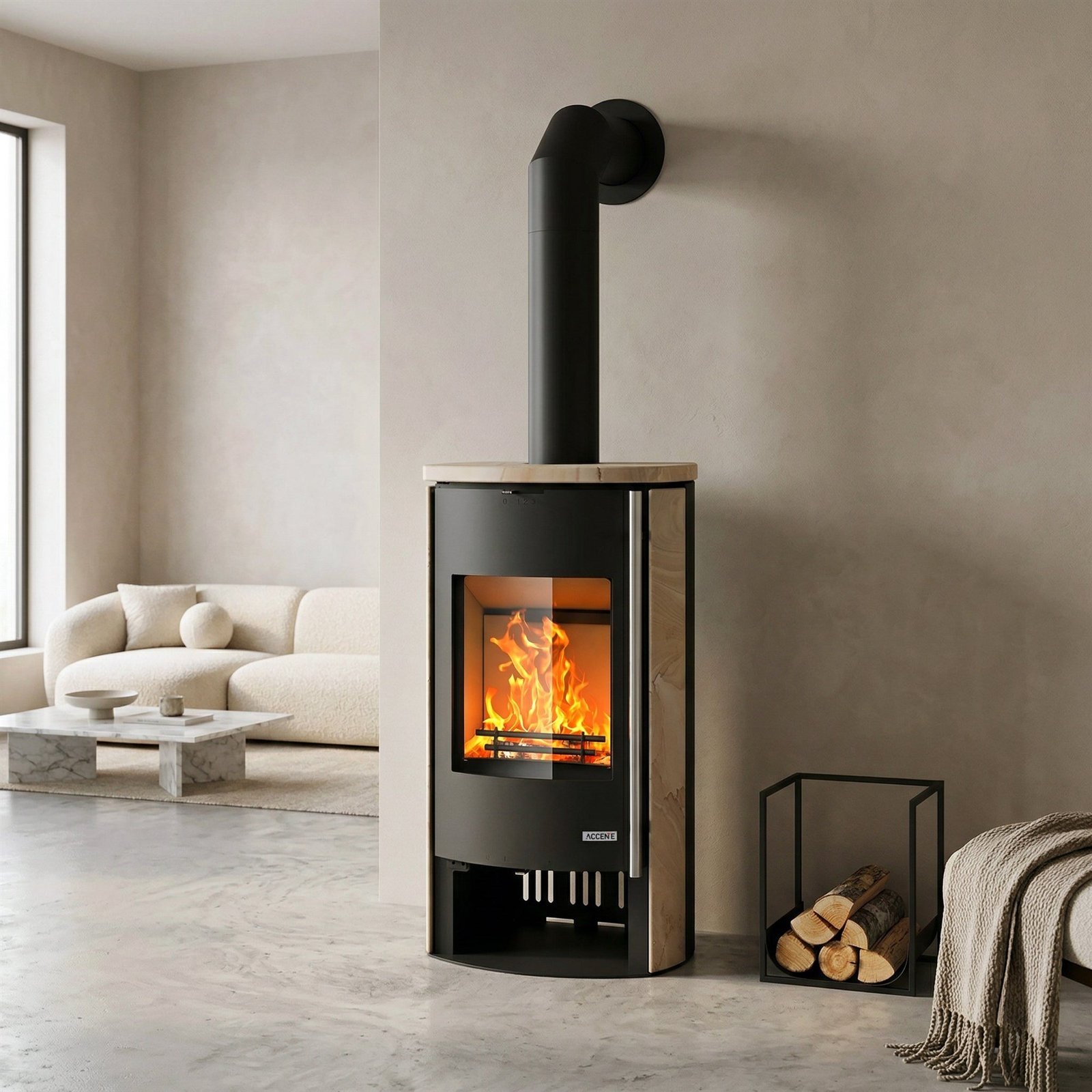 Accente Nyborg 4.0 AL STS Kaminofen Sandstein 7 kW – Image 3