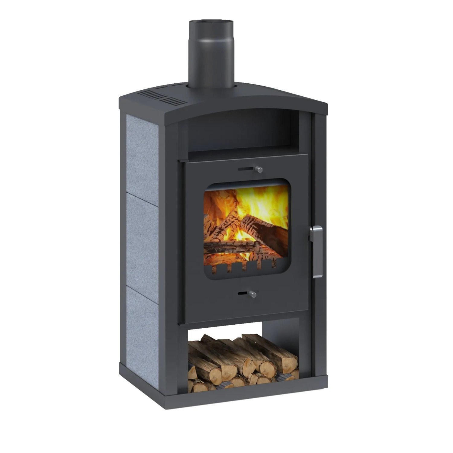 Accente Umea 4.0 GTS Kaminofen Granit Grau 6 kW – Image 2