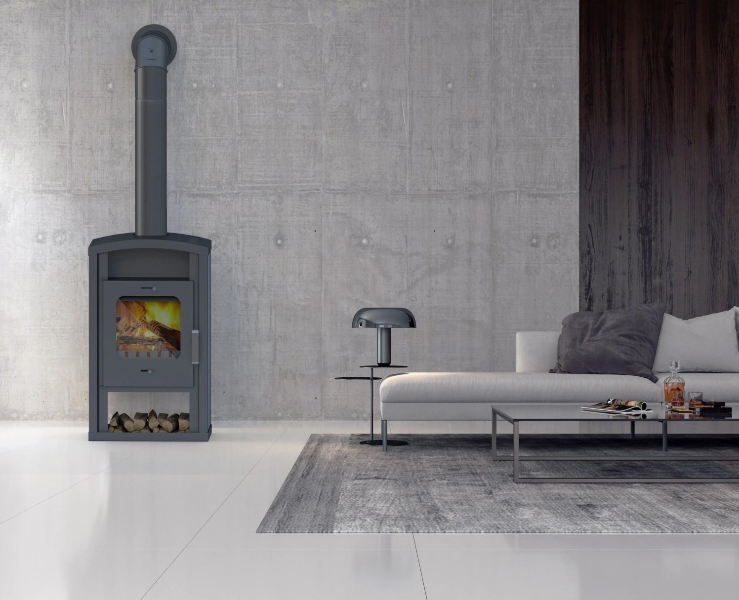 Accente Umea 4.0 GTS Kaminofen Granit Grau 6 kW – Image 3