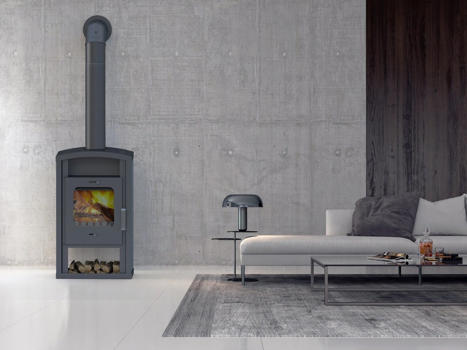 Accente Umea 4.0 GTS Kaminofen Granit Grau 6 kW – Image 5